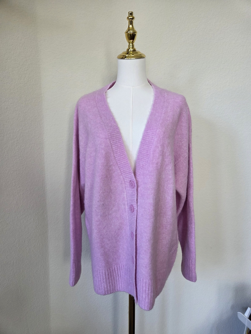 PINK Victoria's Secret Pastel Pink Button-Up V-Neck Cardigan